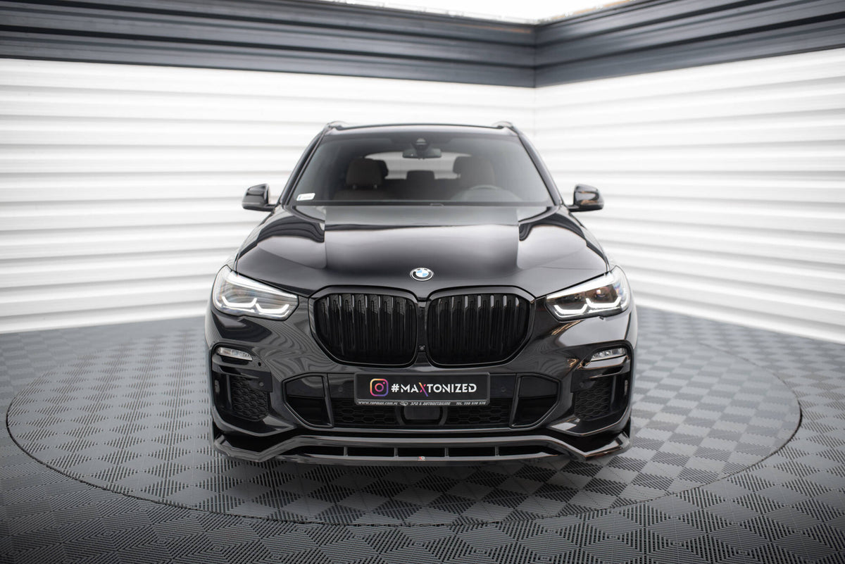Street+ Spoilerlippe Front Ansatz V.2 passend für BMW X5 M-Paket G05 schwarz Hochglanz – Ansicht 3