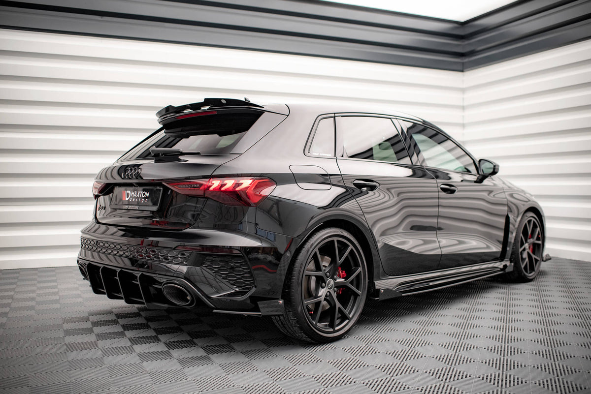 Street Pro Heck Ansatz Flaps Diffusor + Flaps passend für Audi RS3 Sportback 8Y schwarz Hochglanz – Ansicht 4