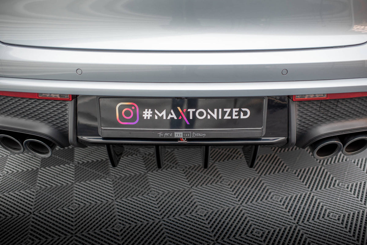 Diffusor Heck Ansatz passend für Porsche Macan Mk1 Facelift 2 schwarz Hochglanz – Ansicht 4