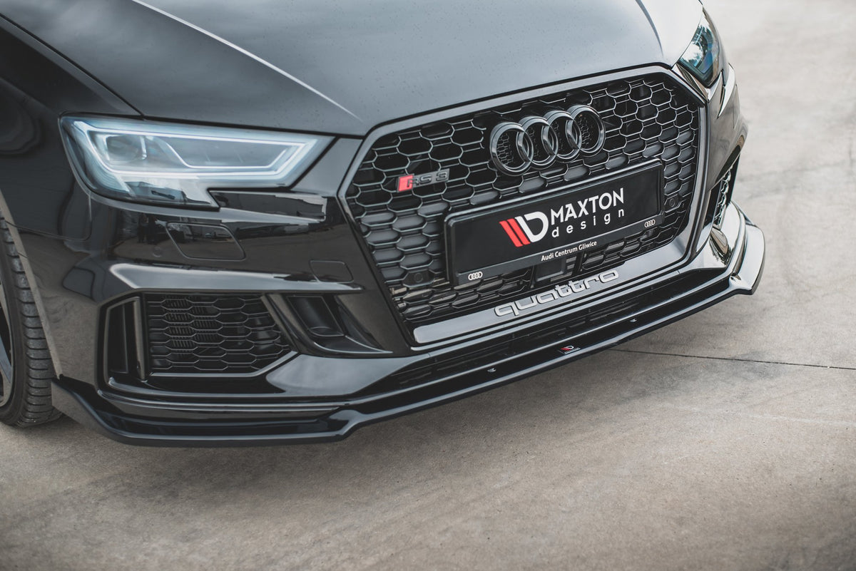 Street+ Spoilerlippe Front Ansatz V.3 passend für Audi RS3 8V FL Sportback schwarz Hochglanz – Ansicht 6
