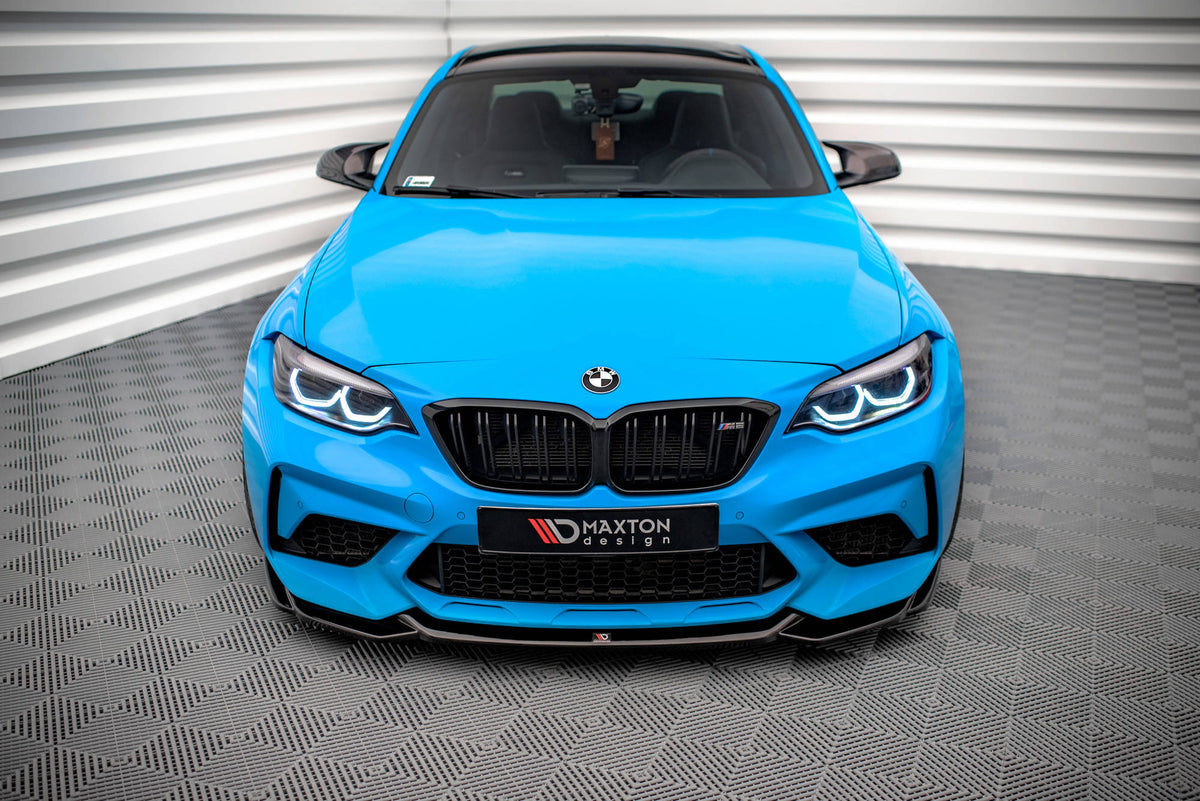 Street+ Spoilerlippe Front Ansatz V.1 passend für BMW M2 Competition F87 schwarz Hochglanz – Ansicht 1