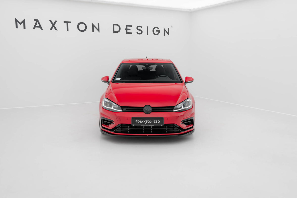 Street+ Spoilerlippe Front Ansatz V.7 passend für VW Golf R / R-Line Mk7 Facelift schwarz Hochglanz – Ansicht 1