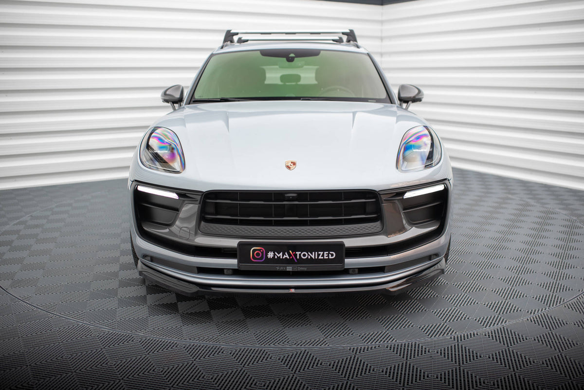 Street+ Spoilerlippe Front Ansatz passend für Porsche Macan Mk1 Facelift 2 schwarz Hochglanz – Ansicht 4