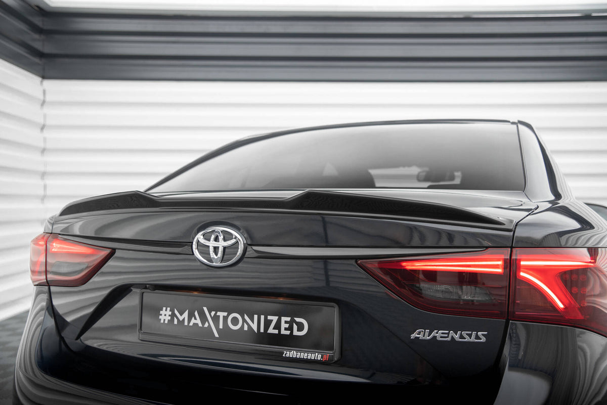 Heckspoiler Lippe 3D Toyota Avensis Limousine Mk3 Facelift schwarz Hochglanz – Ansicht 3