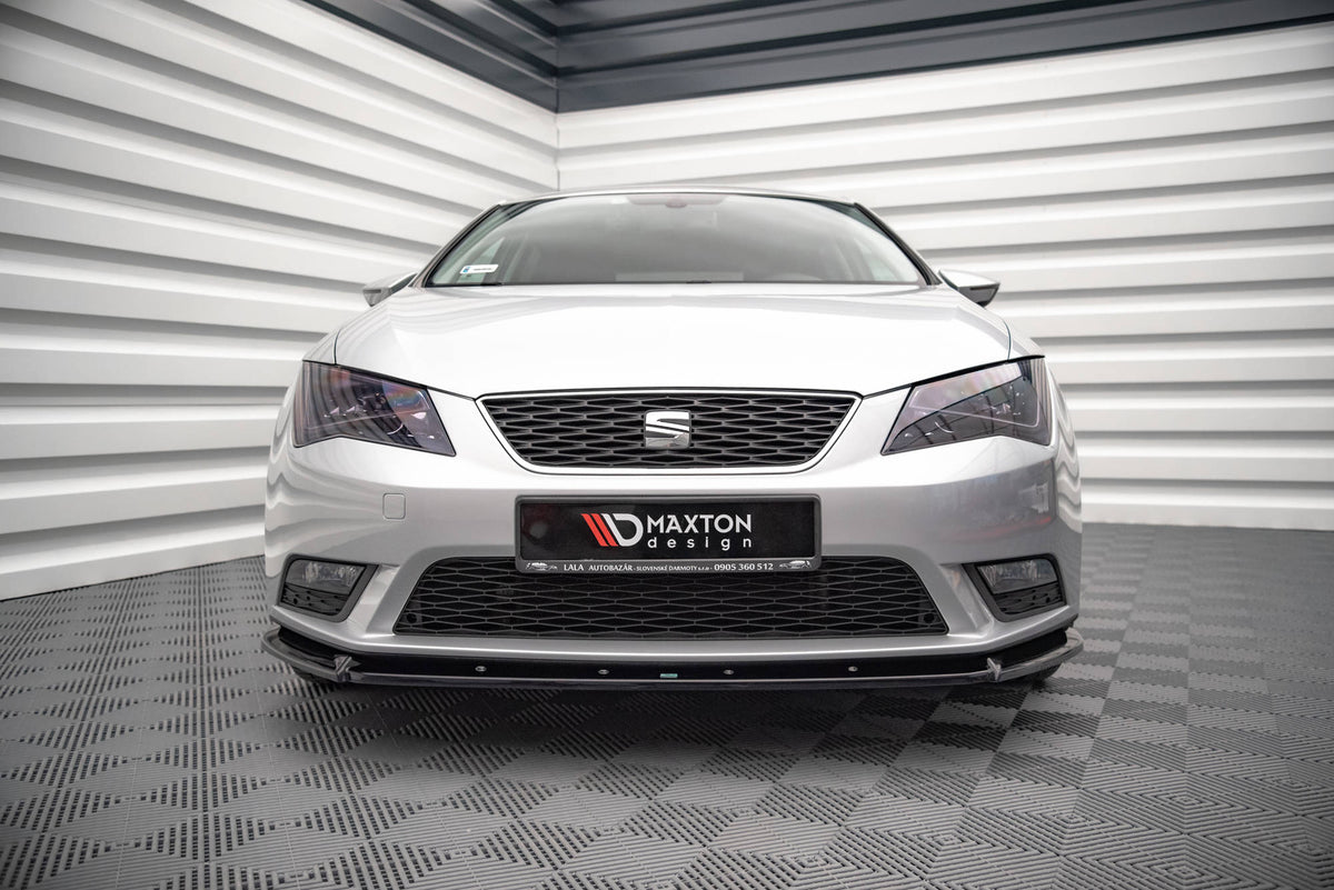 Street+ Spoilerlippe Front Ansatz V.1 passend für Seat Leon Mk3 schwarz Hochglanz – Ansicht 1