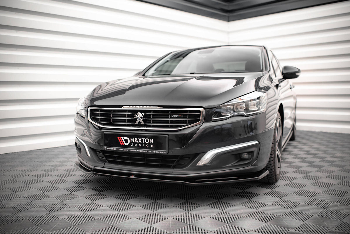 Street+ Spoilerlippe Front Ansatz V.2 passend für Peugeot 508 GT Mk1 Facelift schwarz Hochglanz – Ansicht 3