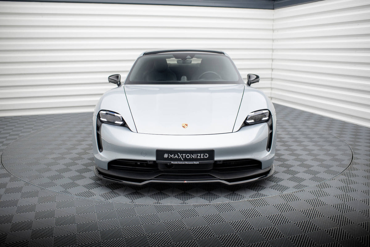 Street+ Spoilerlippe Front Ansatz passend für Porsche Taycan / Taycan 4 / Taycan 4S / Taycan GTS Mk1  schwarz Hochglanz – Ansicht 1