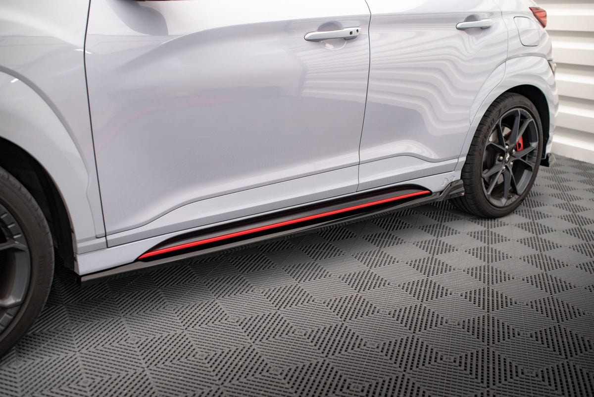 Street+ Seitenschweller Leisten V.2 passend für Hyundai Kona N Mk1 schwarz Hochglanz – Ansicht 3