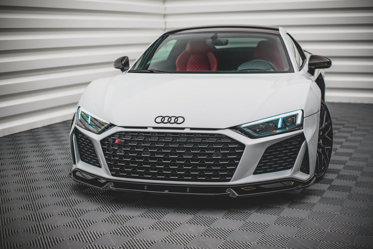 Street+ Spoilerlippe Front Ansatz V.1 passend für Audi R8 Mk2 Facelift schwarz Hochglanz – Ansicht 3