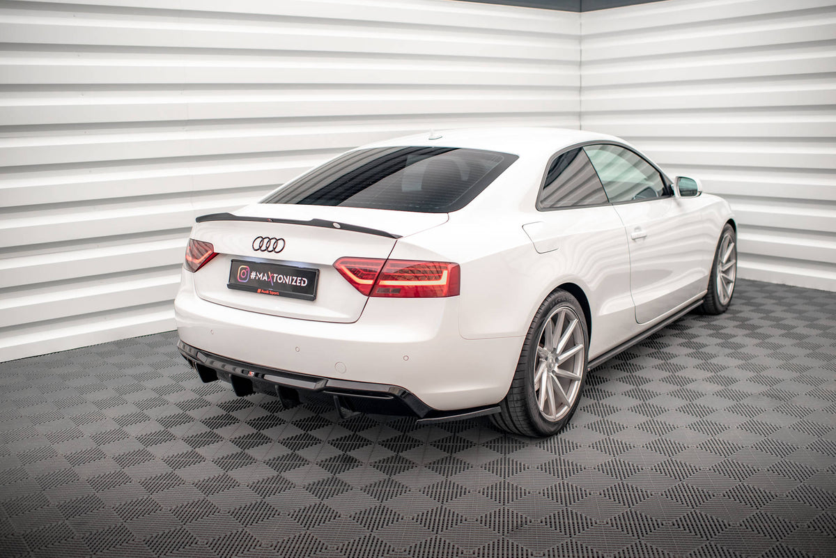 Heck Ansatz Flaps Diffusor passend für Audi A5 Coupe 8T Facelift schwarz Hochglanz – Ansicht 1