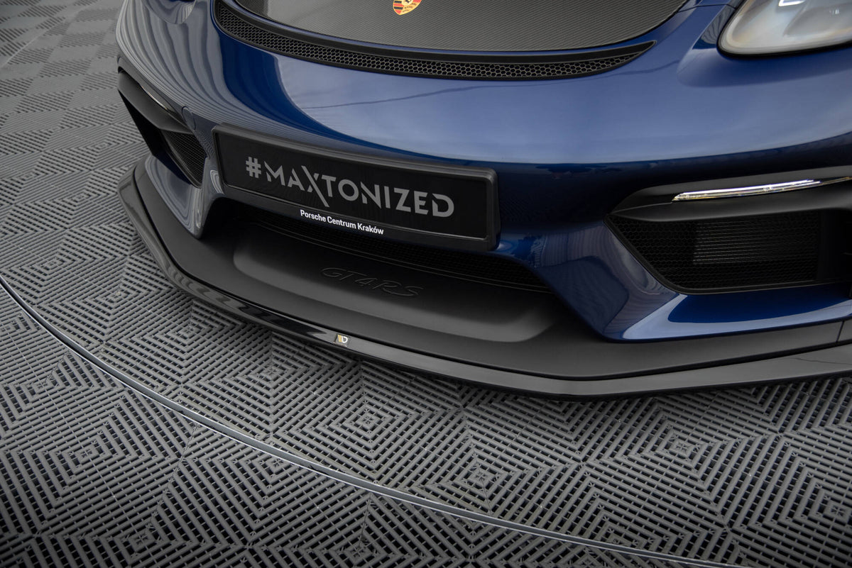 Street+ Spoilerlippe Front Ansatz passend für Porsche 718 Cayman GT4 RS 982c schwarz Hochglanz – Ansicht 4
