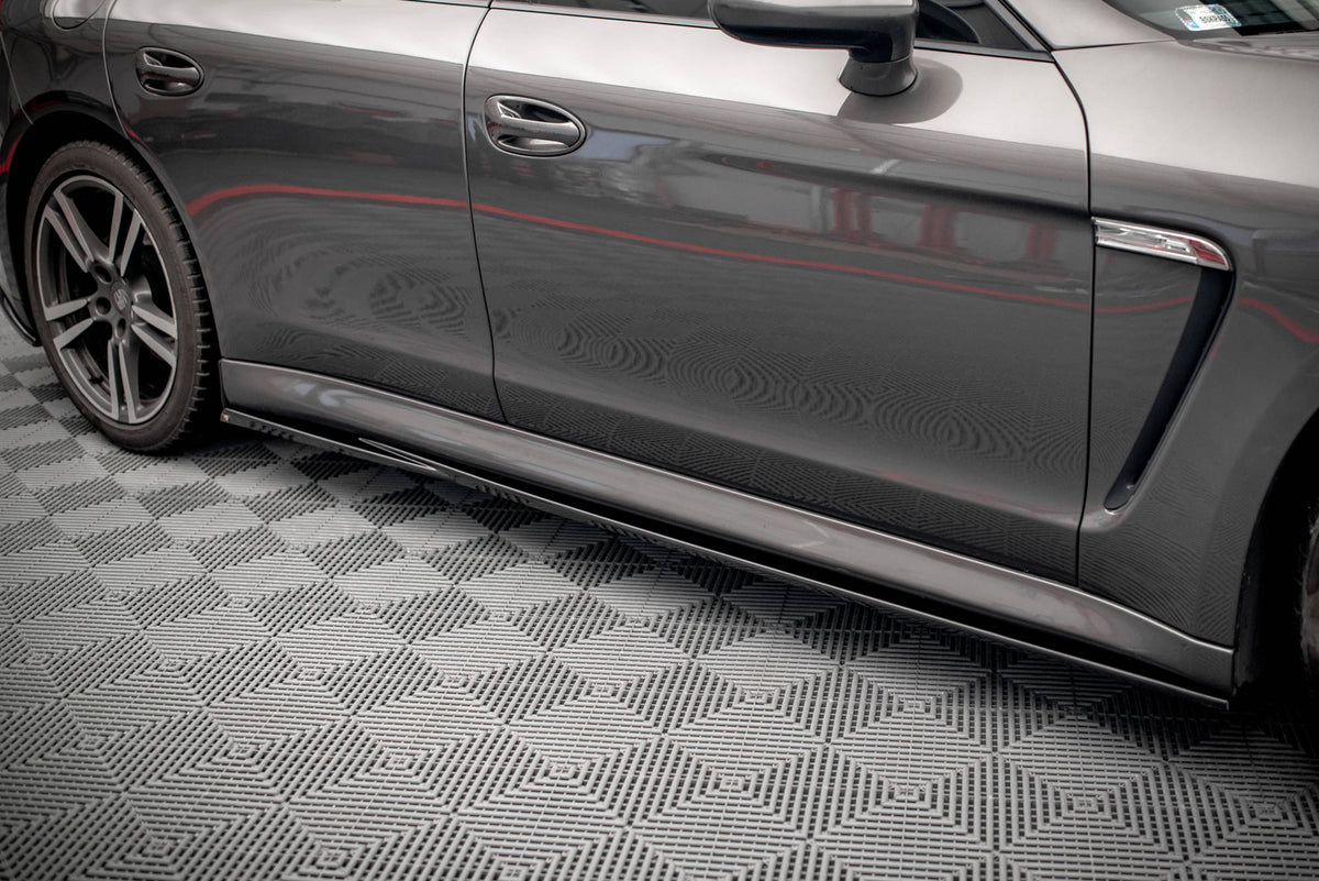 Street+ Seitenschweller Leisten passend für V.1 passend für Porsche Panamera / Panamera Diesel / Panamera Turbo 970 schwarz Hochglanz – Ansicht 3