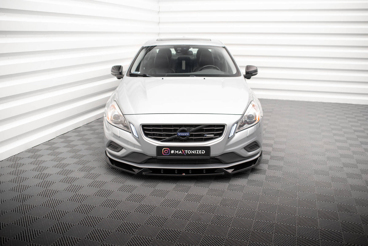 Street+ Spoilerlippe Front Ansatz V.1 passend für Volvo S60 R-Design Mk2 schwarz Hochglanz – Ansicht 3
