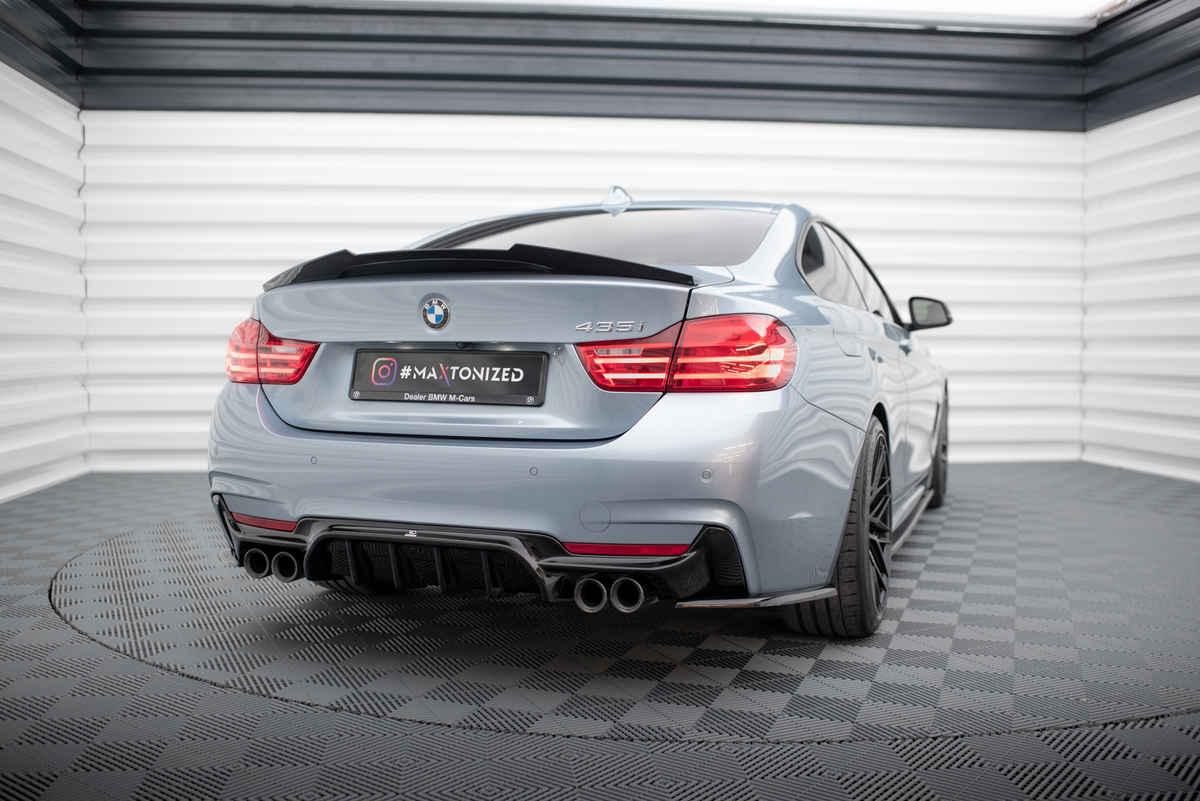 Diffusor Heck Ansatz passend für BMW 4er Coupe / Gran Coupe / Cabrio M-Paket F32 / F36 / F33 (Doppelauspuff li. re.) – Ansicht 4