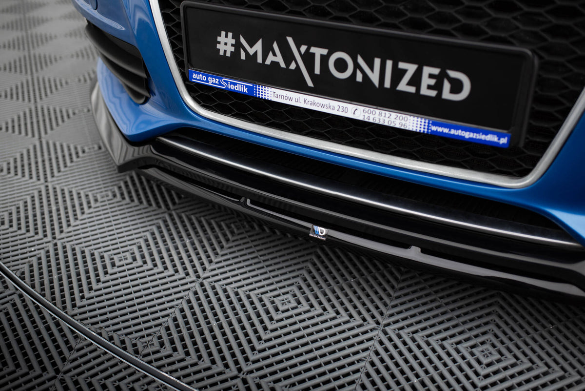 Street+ Spoilerlippe Front Ansatz V.3 passend für Audi S4 / A4 S-Line B8 schwarz Hochglanz – Ansicht 3