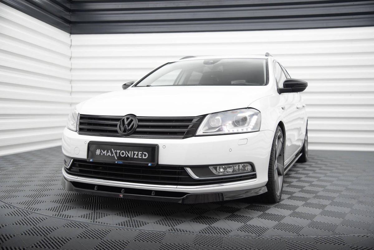 Street+ Spoilerlippe Front Ansatz V.1 passend für VW Passat B7 schwarz Hochglanz – Ansicht 3