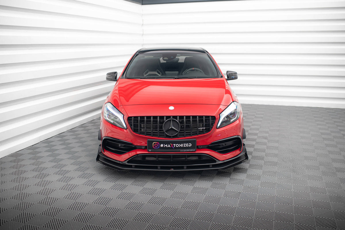 Front Stoßstange Flaps passend für Mercedes-Benz A 45 AMG W176 Facelift schwarz Hochglanz – Ansicht 3