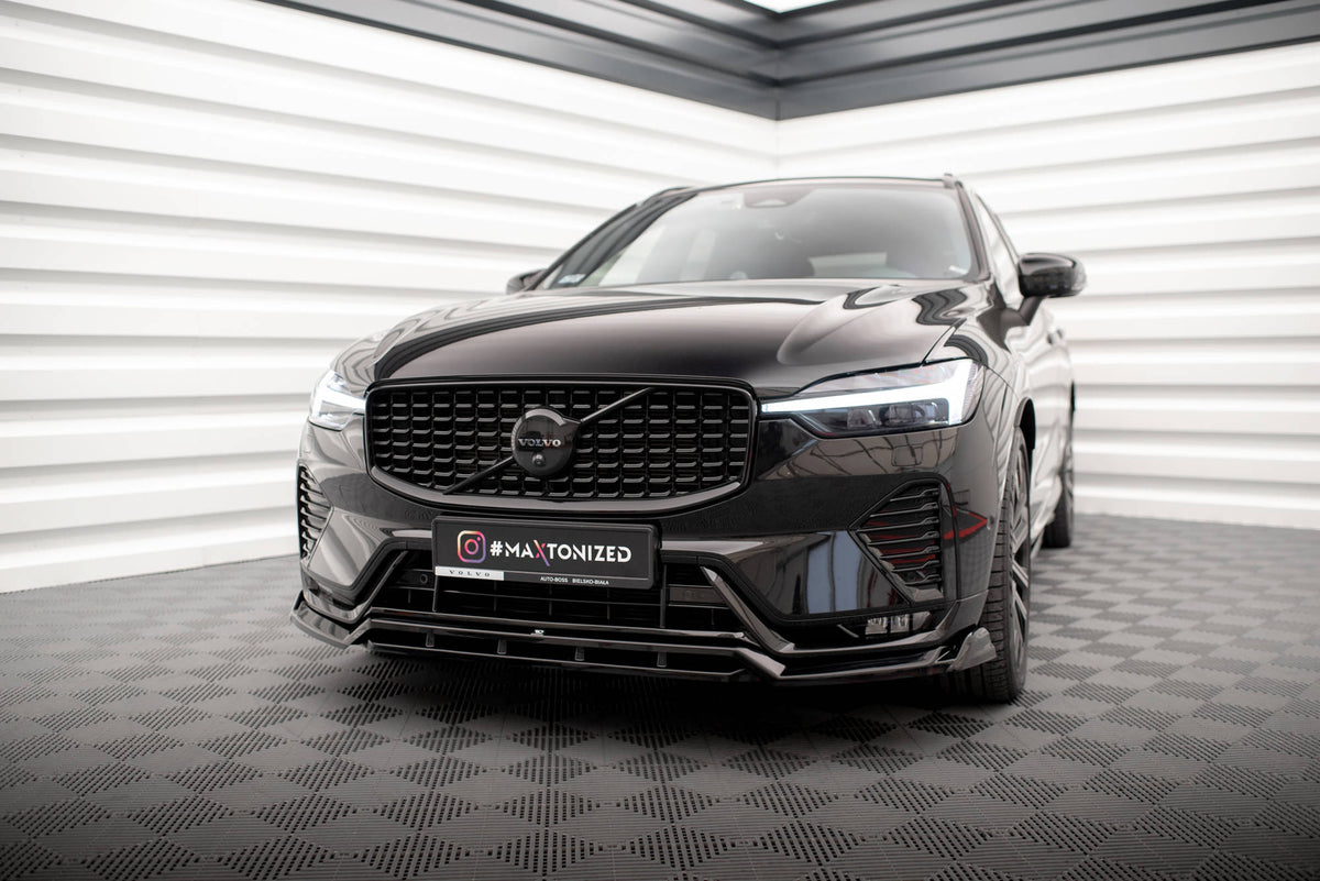 Street+ Spoilerlippe Front Ansatz passend für Volvo XC60 R-Design Mk2 Facelift schwarz Hochglanz – Ansicht 4