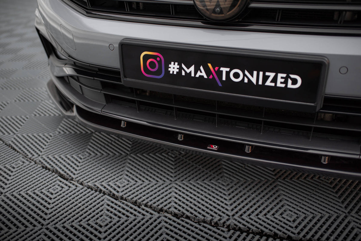 Street+ Spoilerlippe Front Ansatz V.2 passend für VW Passat R-Line B8 Facelift schwarz Hochglanz – Ansicht 3