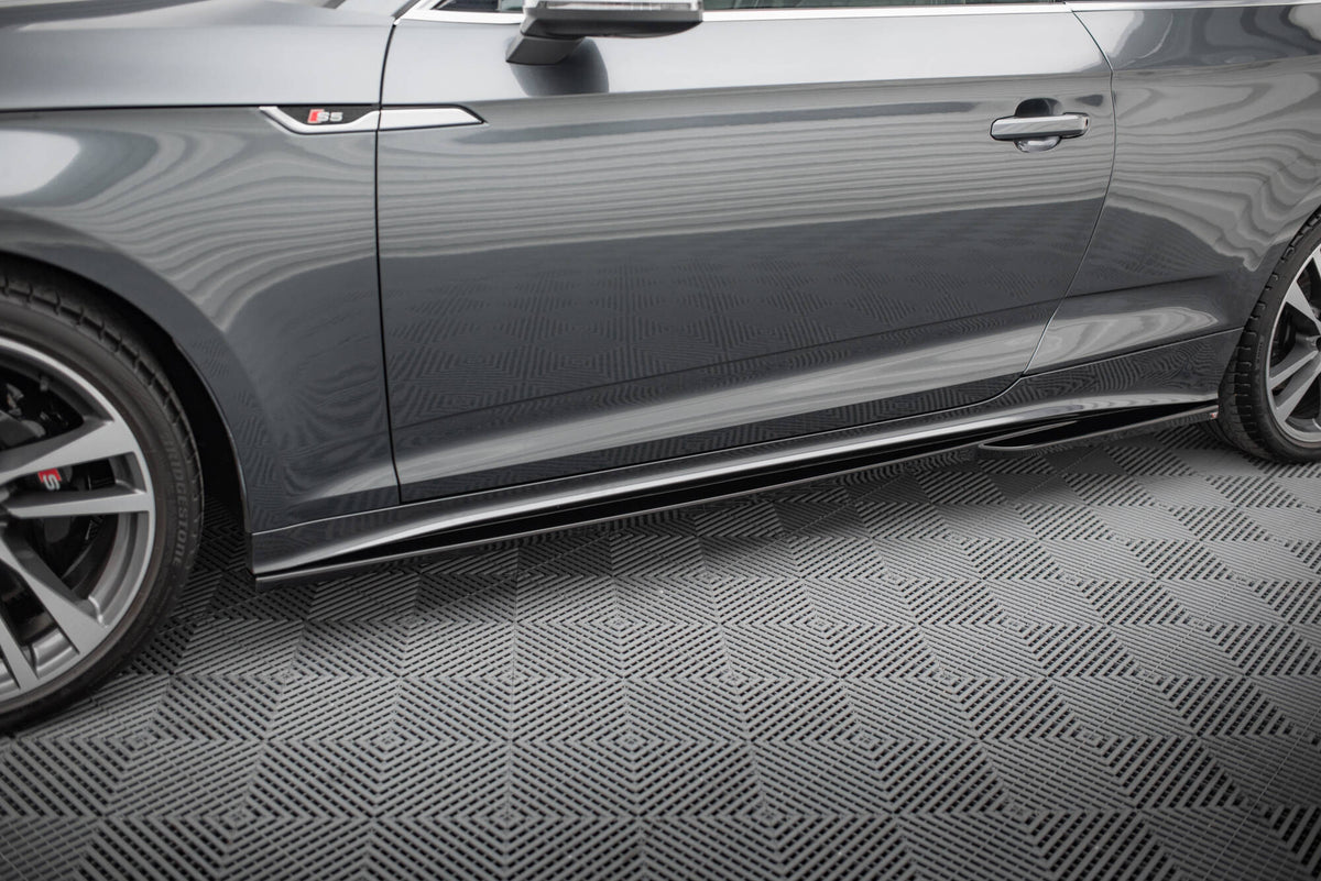 Street+ Seitenschweller Leisten passend für Audi S5 Coupe / A5 S-Line Coupe F5 Facelift schwarz Hochglanz – Ansicht 3