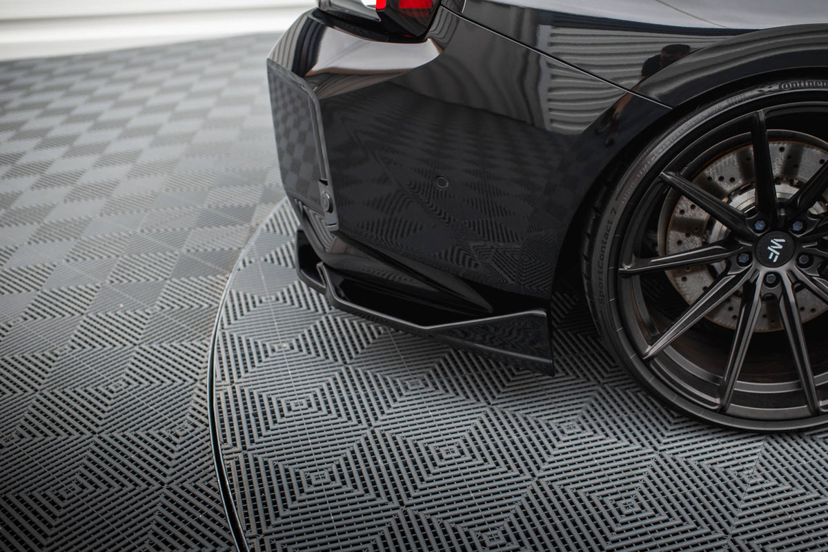 Heck Ansatz Flaps Diffusor V.6 passend für (Für heckansatz v.2) BMW M2 G87 schwarz Hochglanz – Ansicht 4