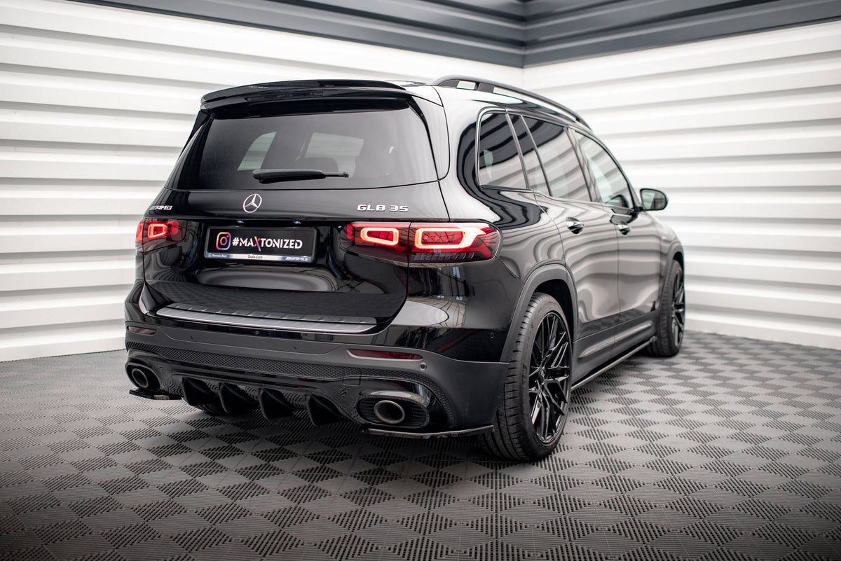 Heck Ansatz Flaps Diffusor passend für Mercedes-AMG GLB 35 / AMG-Line X247 schwarz Hochglanz – Ansicht 4