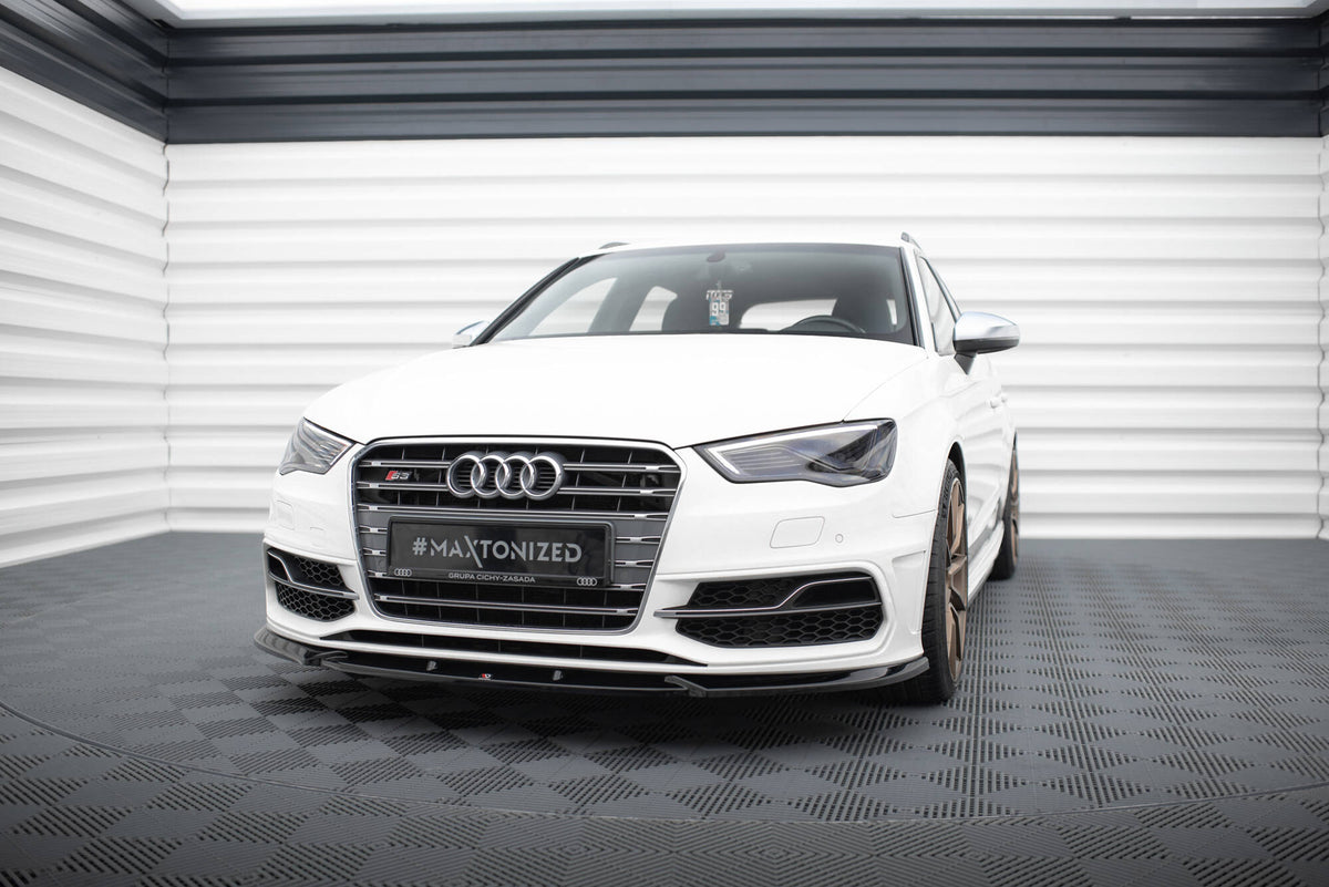 Street+ Spoilerlippe Front Ansatz V.2 passend für Audi S3 / A3 S-Line Sportback / Hatchback 8V schwarz Hochglanz – Ansicht 4