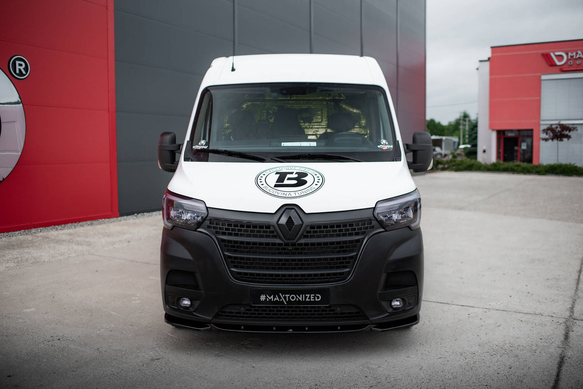 Street+ Spoilerlippe Front Ansatz passend für Renault Master Mk3 Facelift schwarz Hochglanz – Ansicht 1
