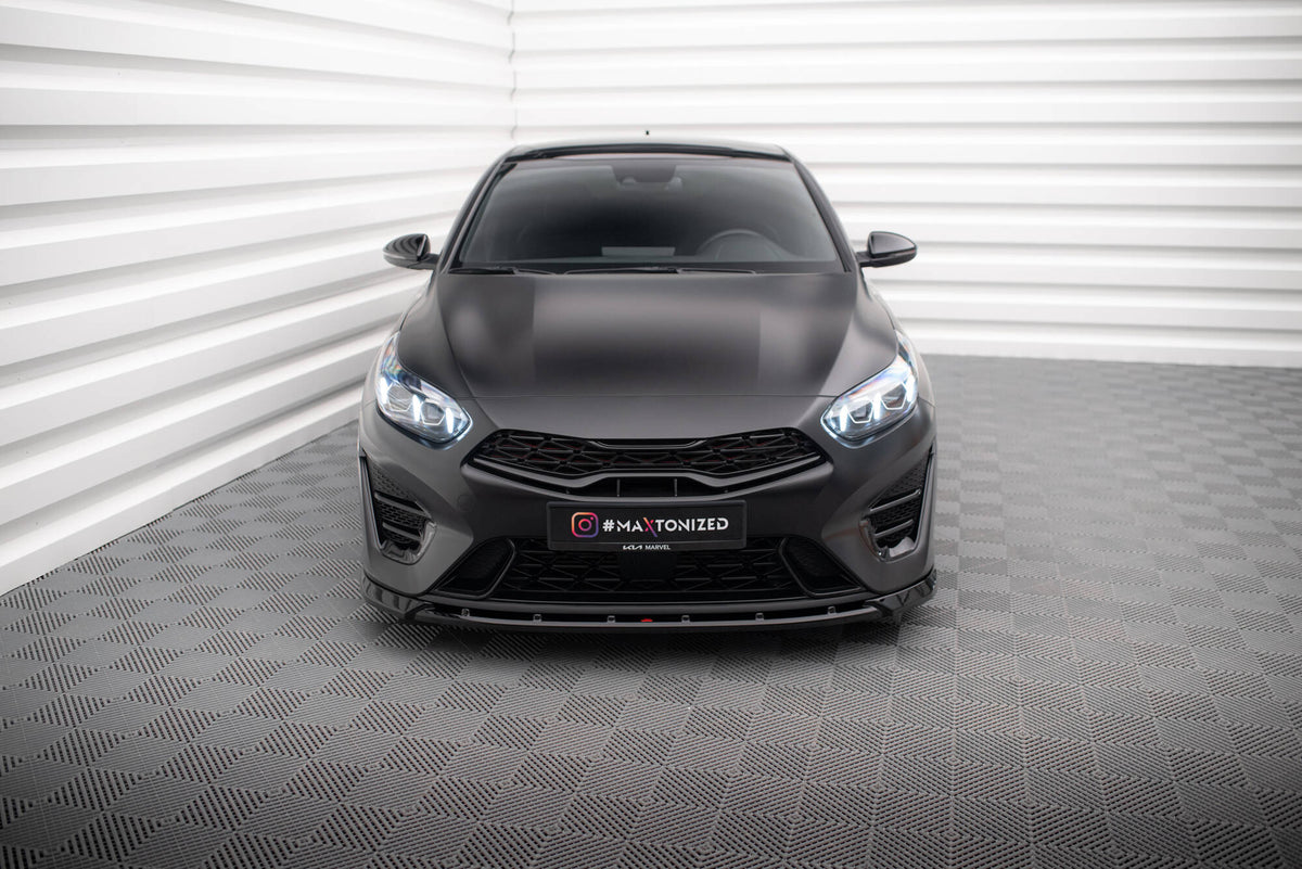 Street+ Spoilerlippe Front Ansatz V.2 passend für Kia Proceed GT Mk3 Facelift / Ceed GT / GT - Line Mk1 Facelift  schwarz Hochglanz – Ansicht 1