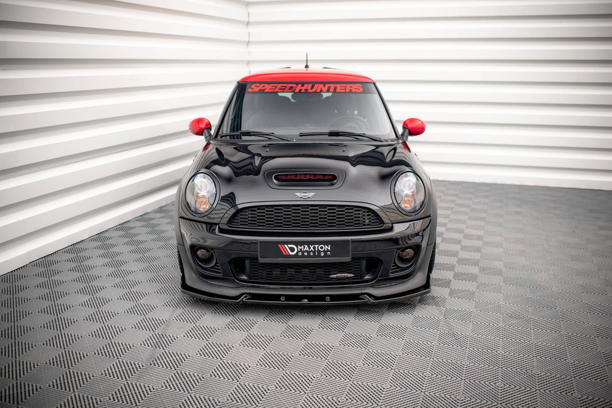 Street+ Spoilerlippe Front Ansatz V.3 passend für Mini Cooper John Cooper Works R56 schwarz Hochglanz – Ansicht 1
