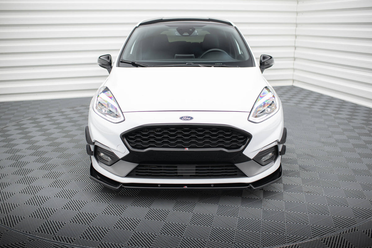 Street+ Spoilerlippe Front Ansatz V.7 passend für Ford Fiesta Mk8 ST / ST-Line schwarz Hochglanz – Ansicht 1