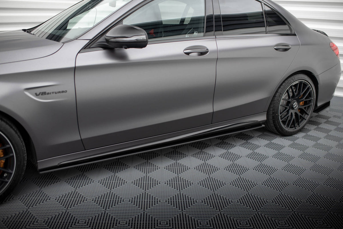 Street Pro Street+ Seitenschweller Leisten passend für Mercedes-AMG C63 Limousine / Kombi W205 Facelift – Ansicht 1