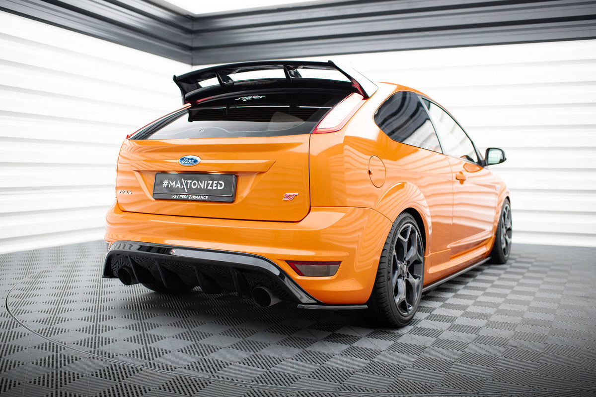Heck Ansatz Flaps Diffusor V.2 passend für Ford Focus ST Mk2 FL schwarz Hochglanz – Ansicht 1