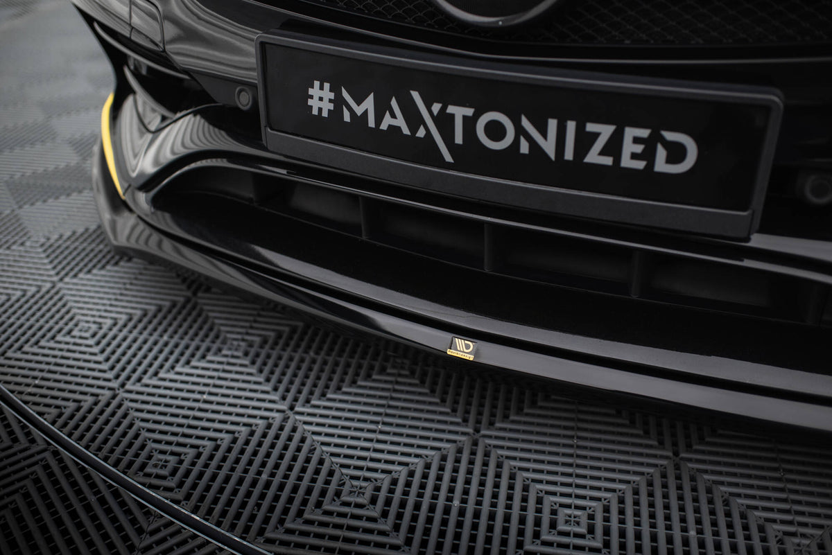 Street+ Spoilerlippe Front Ansatz V.3 passend für Mercedes-AMG CLA 45 Aero C117 Facelift schwarz Hochglanz – Ansicht 4