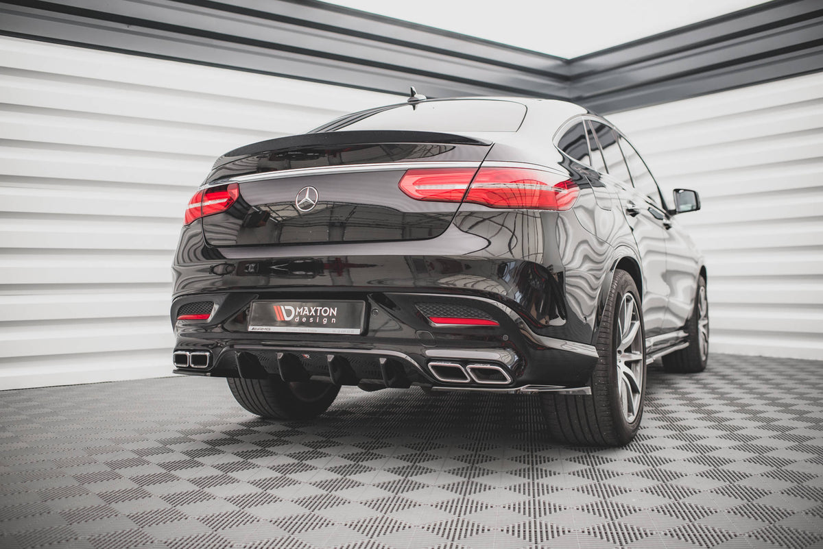 Diffusor Heck Ansatz passend für Mercedes-Benz GLE Coupe 63 AMG C292 schwarz Hochglanz – Ansicht 1