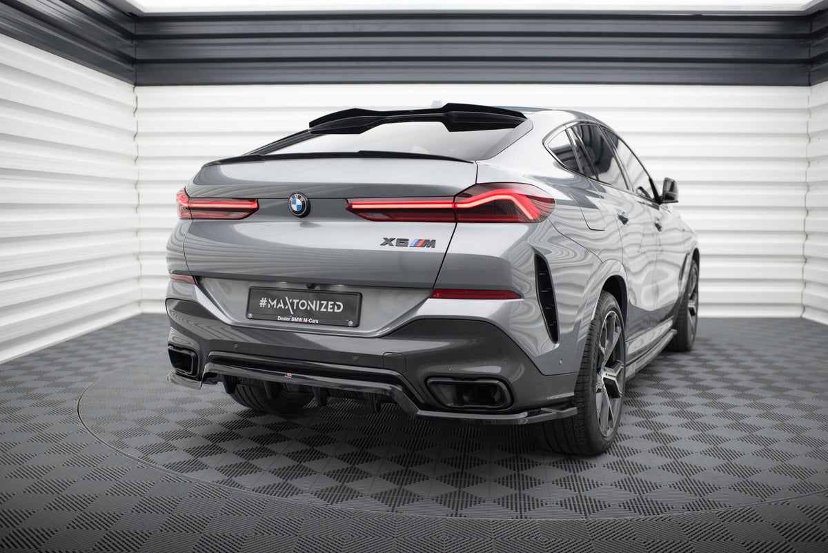 Street+ Mittlerer Diffusor RACE passend für V.1 BMW X6 M-Paket G06 Facelift schwarz Hochglanz – Ansicht 1
