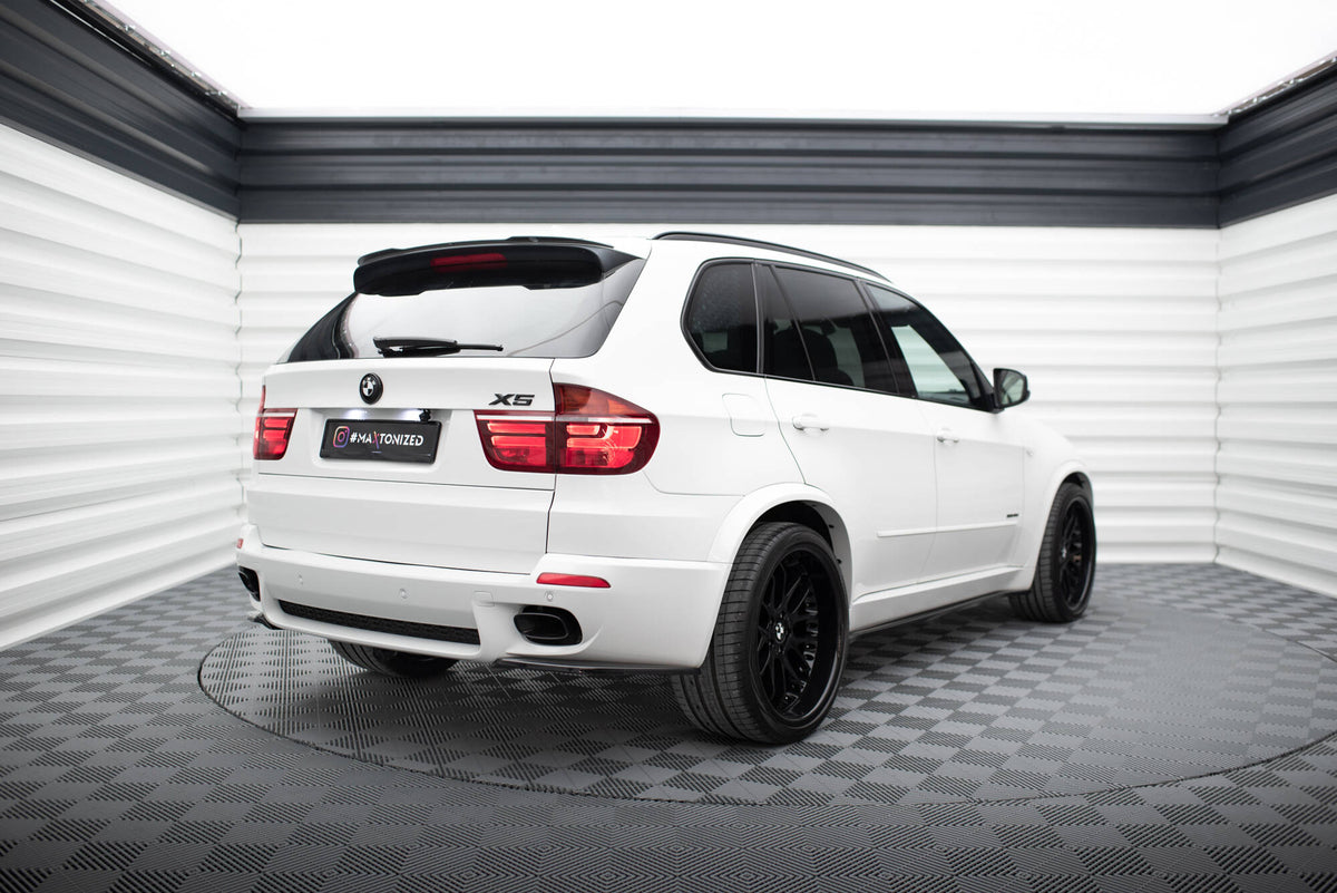 Heck Ansatz Flaps Diffusor passend für BMW X5 E70 Facelift M Paket schwarz Hochglanz – Ansicht 4
