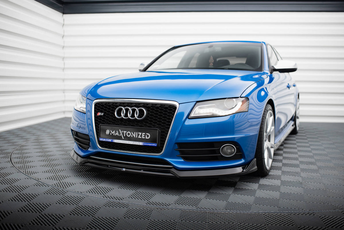 Street+ Spoilerlippe Front Ansatz V.3 passend für Audi S4 / A4 S-Line B8 schwarz Hochglanz – Ansicht 4