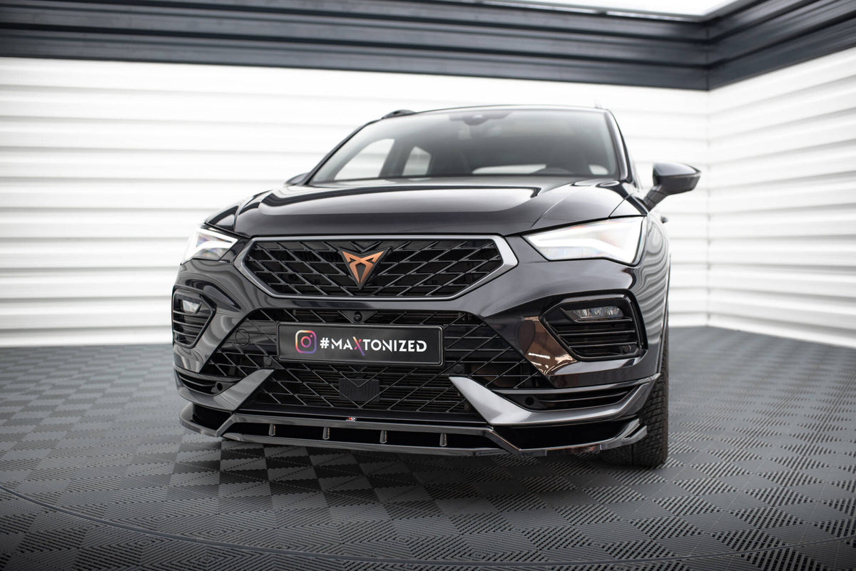 Street+ Spoilerlippe Front Ansatz passend für Cupra Ateca Mk1 Facelift schwarz Hochglanz – Ansicht 4