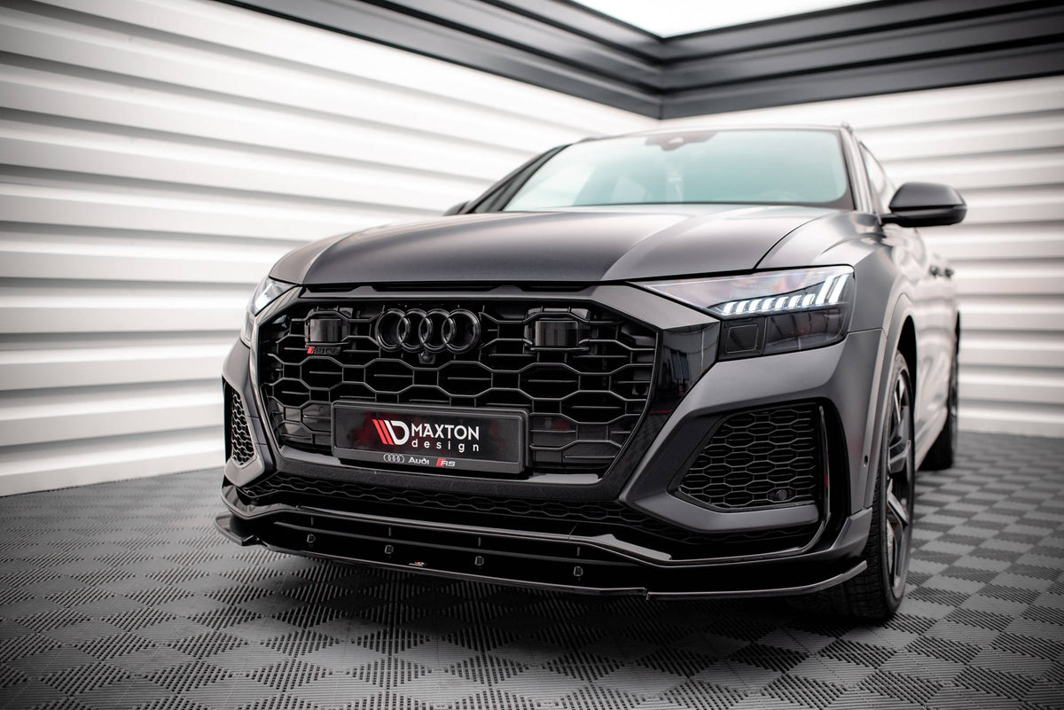 Street+ Spoilerlippe Front Ansatz V.1 passend für Audi RSQ8 Mk1 schwarz Hochglanz – Ansicht 4