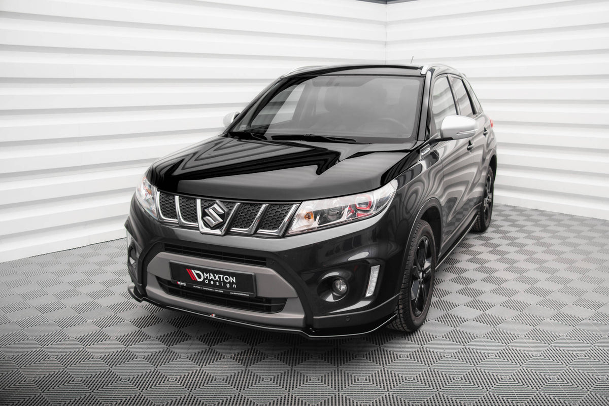 Street+ Spoilerlippe Front Ansatz V.1 passend für Suzuki Vitara S Mk2 schwarz Hochglanz – Ansicht 1