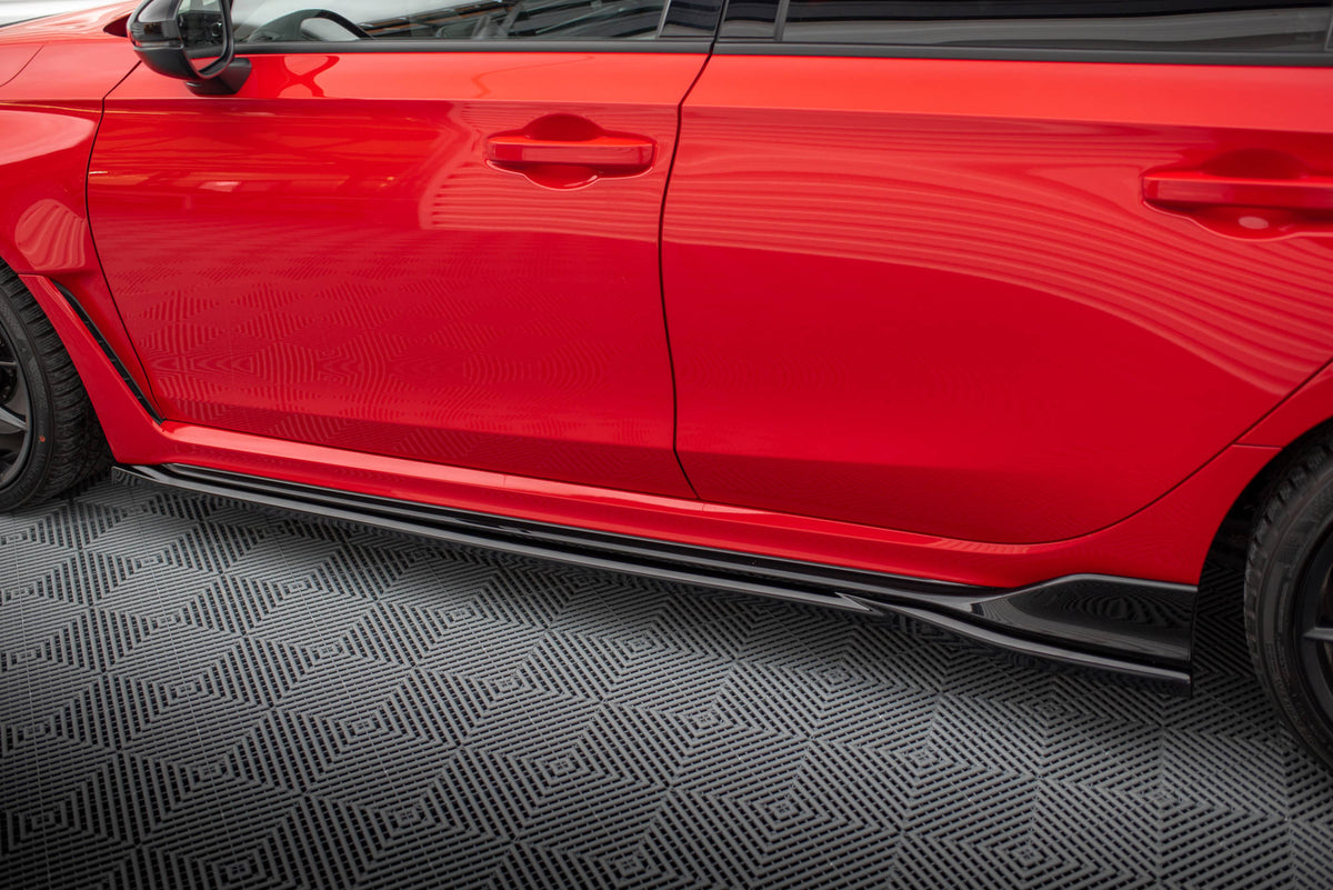 Street+ Seitenschweller Leisten passend für V.1 passend für Honda Civic Type-R Mk 11 schwarz Hochglanz – Ansicht 4