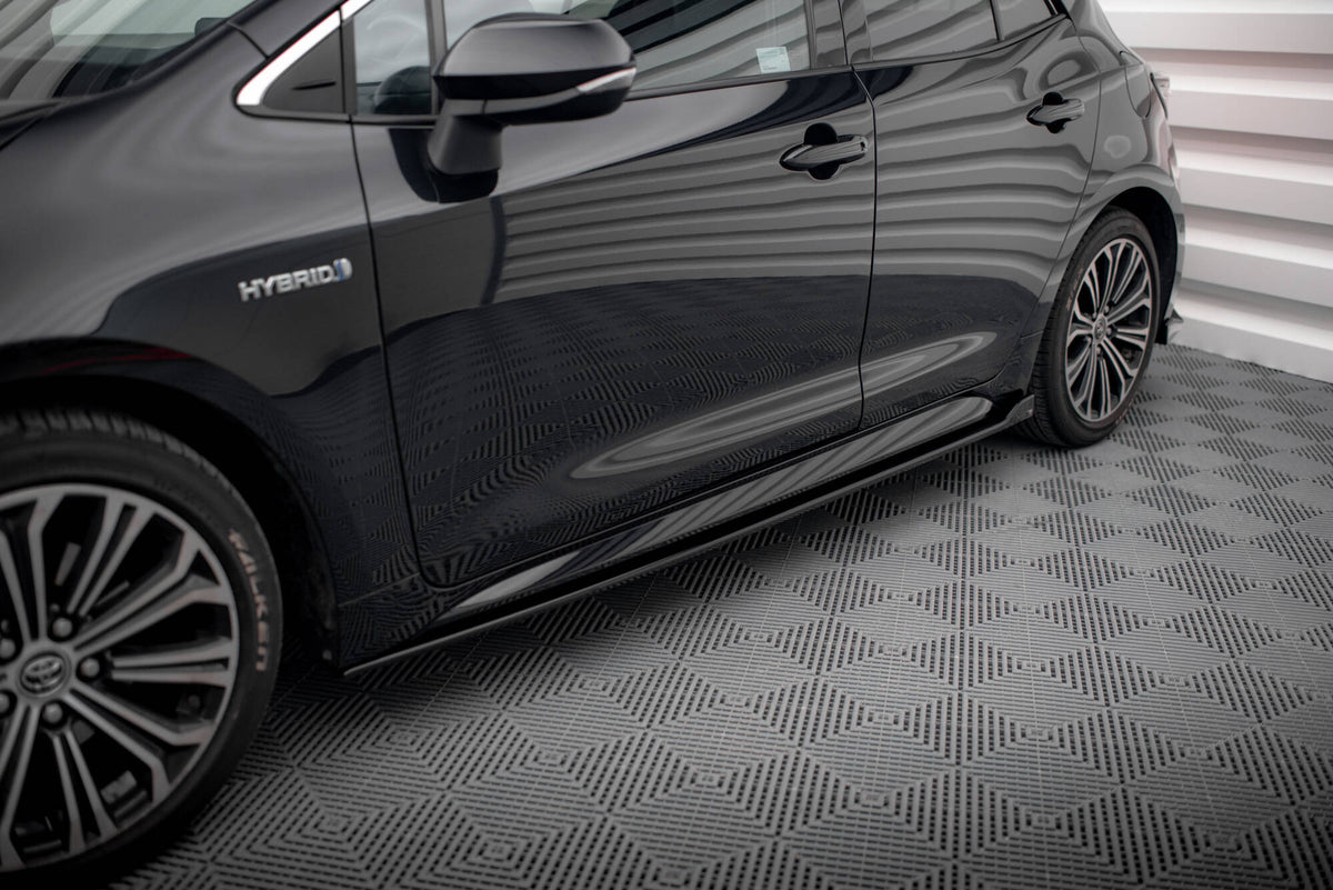 Street+ Seitenschweller Leisten passend für Toyota Corolla XII Hatchback schwarz Hochglanz – Ansicht 3