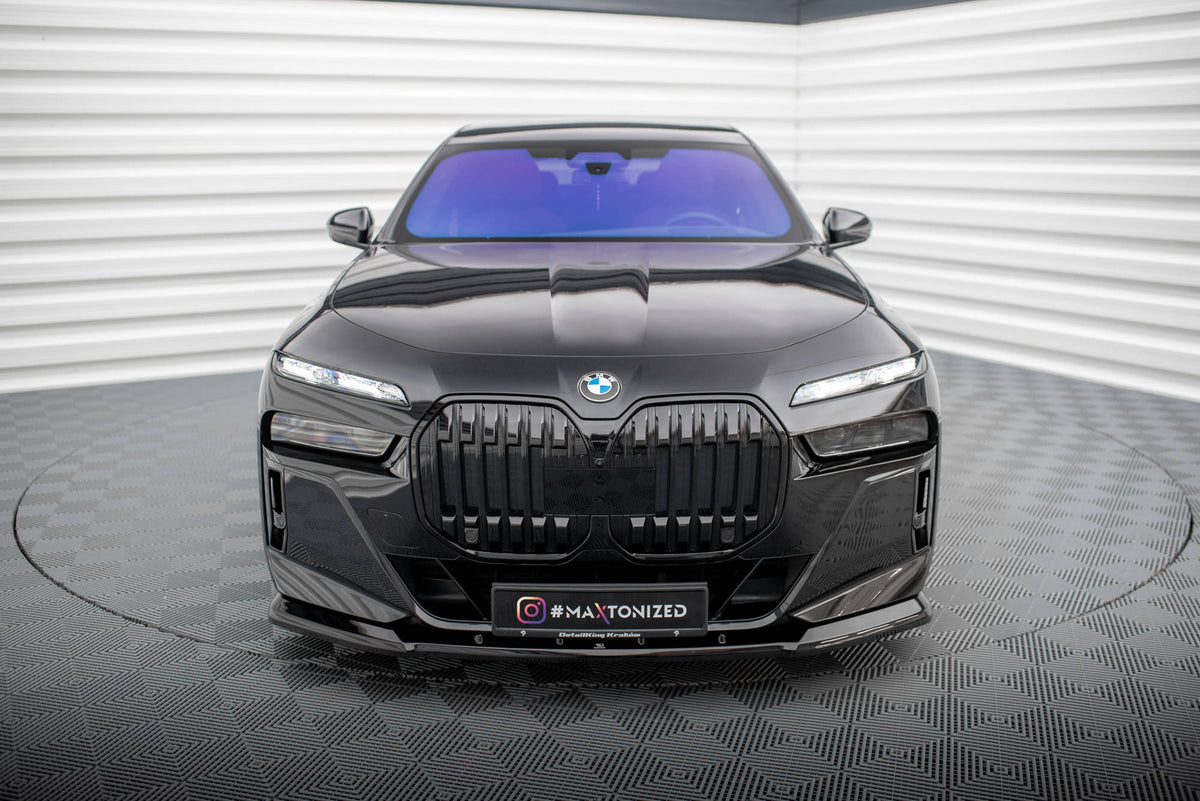 Street+ Spoilerlippe Front Ansatz V.1 passend für BMW 7 M-Paket / M760e / i7 M-Paket G70   schwarz Hochglanz – Ansicht 1