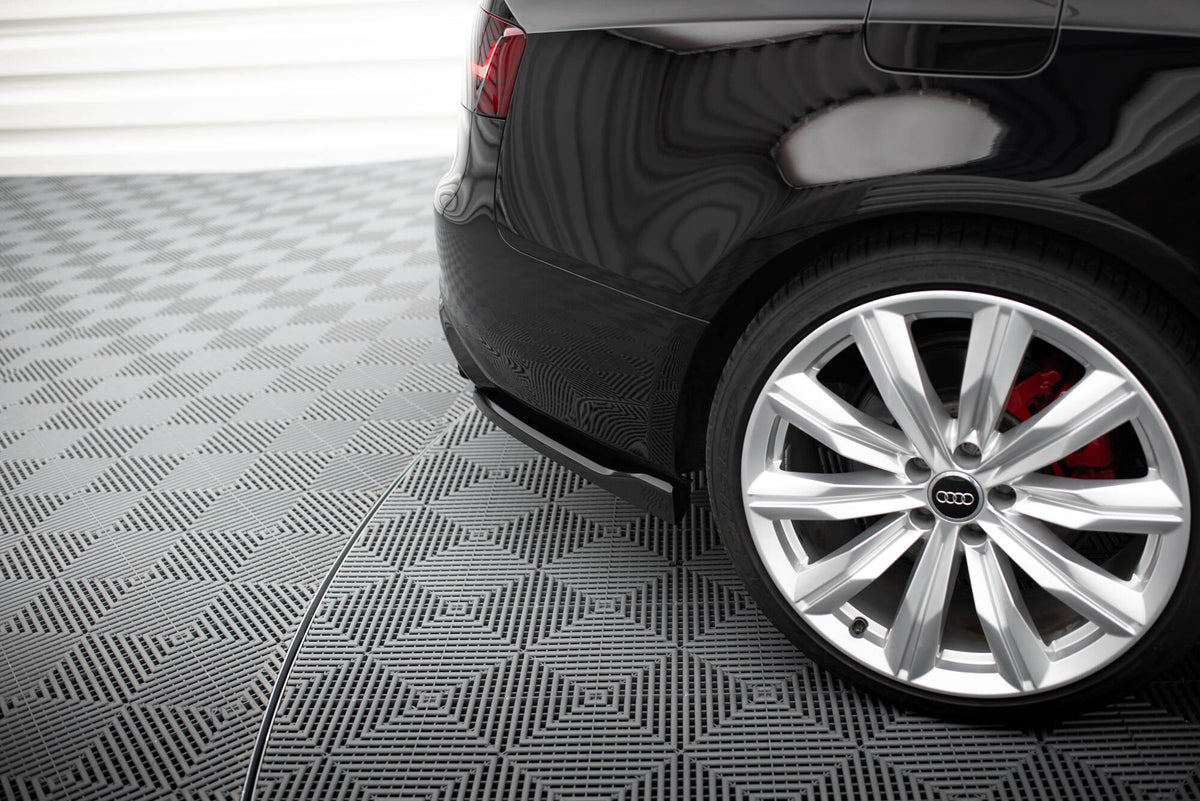 Heck Ansatz Flaps Diffusor V.2 passend für Audi S5 / A5 S-Line Coupe / Cabriolet 8T schwarz Hochglanz – Ansicht 4