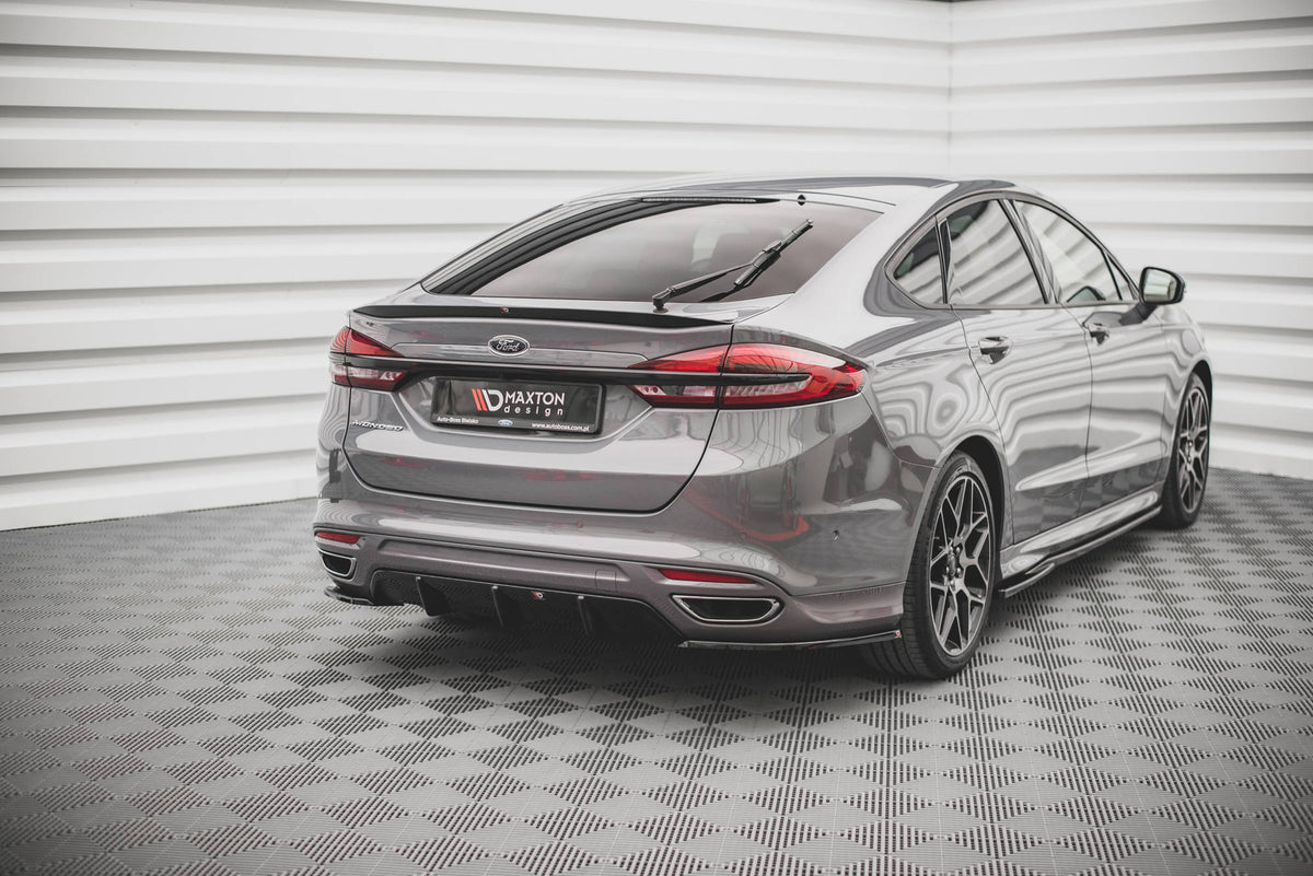 Heck Ansatz Flaps Diffusor V.2 passend für Ford Mondeo ST-Line Mk5 Facelift schwarz Hochglanz – Ansicht 5