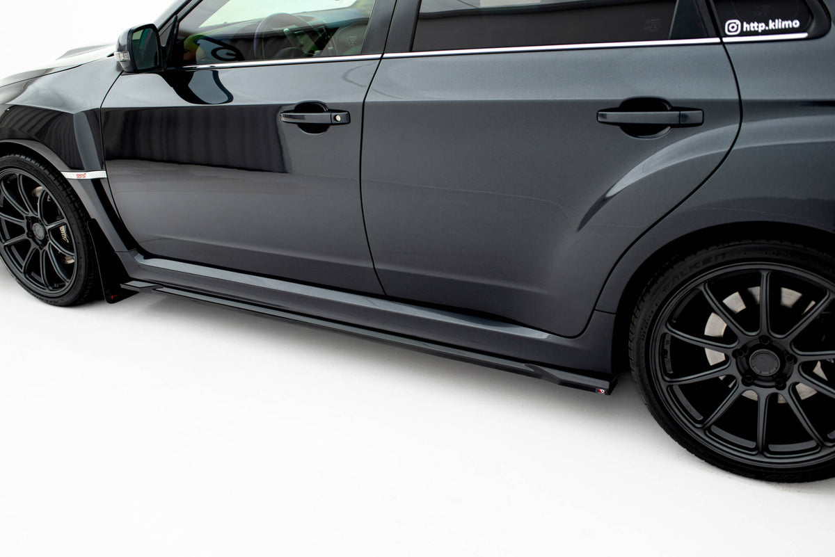 Street+ Seitenschweller Leisten V.2 passend für Subaru Impreza WRX STI Mk3 Facelift schwarz Hochglanz – Ansicht 4