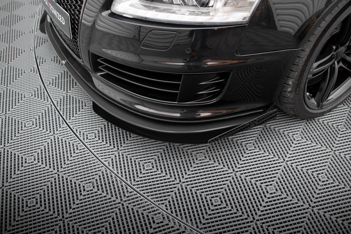 Front Stoßstange Flaps passend für Audi RS6 Avant C6 schwarz Hochglanz – Ansicht 1