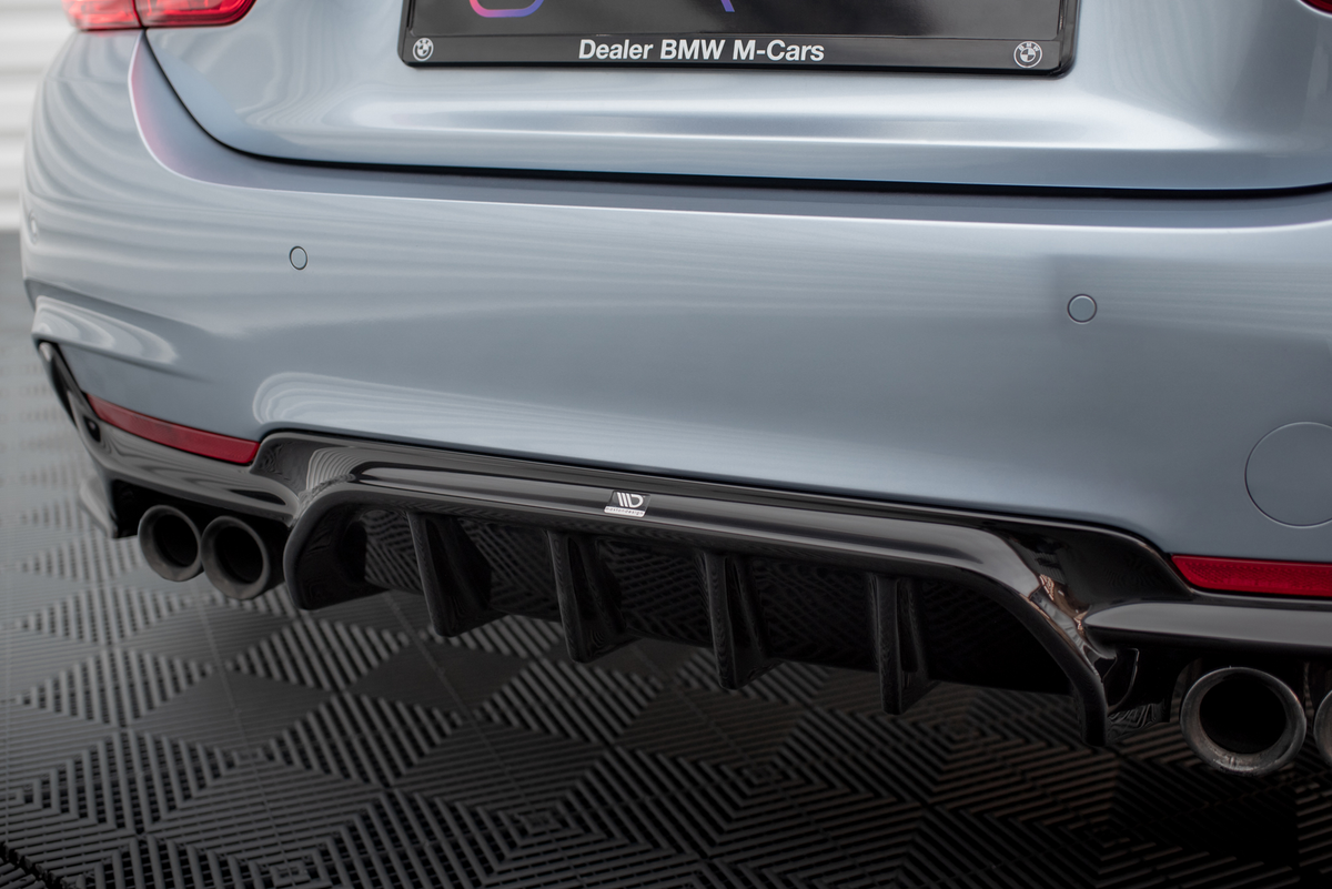 Diffusor Heck Ansatz passend für BMW 4er Coupe / Gran Coupe / Cabrio M-Paket F32 / F36 / F33 (Doppelauspuff li. re.) – Ansicht 1