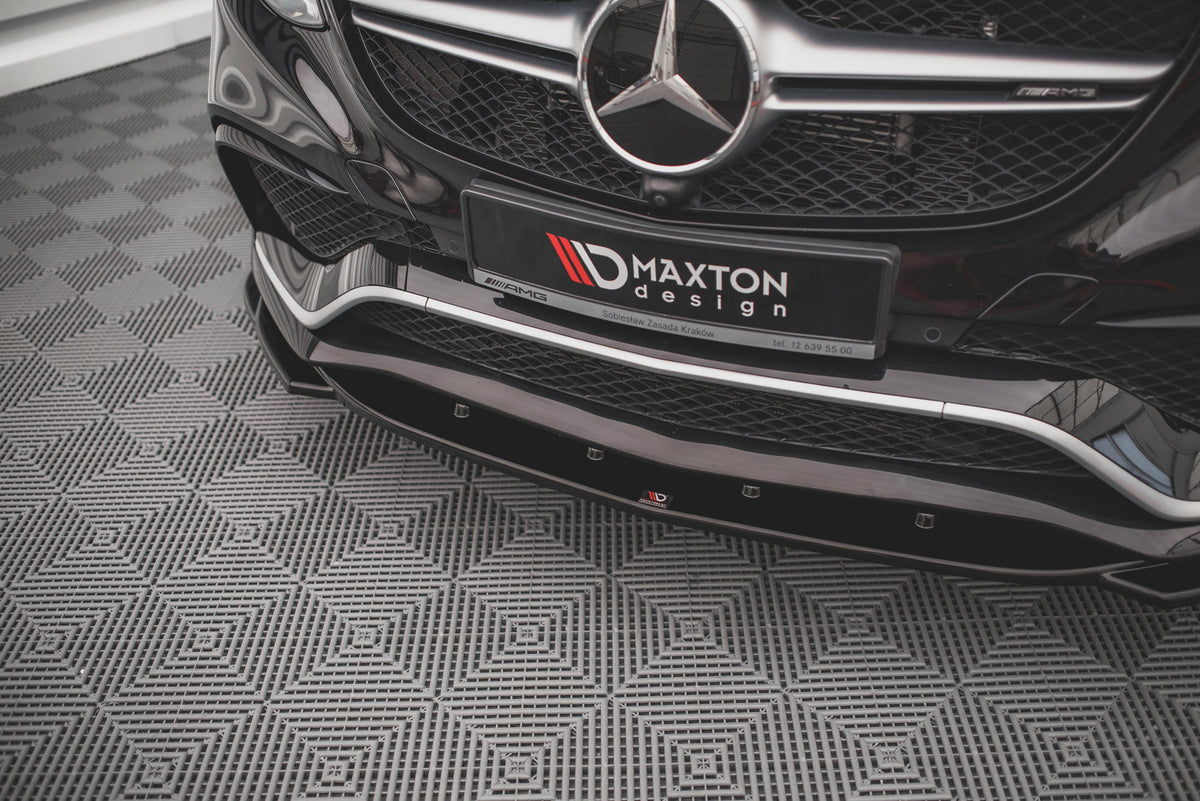 Street+ Spoilerlippe Front Ansatz V.2 passend für Mercedes-Benz GLE Coupe / SUV 63 AMG C292 / W166 schwarz Hochglanz – Ansicht 3